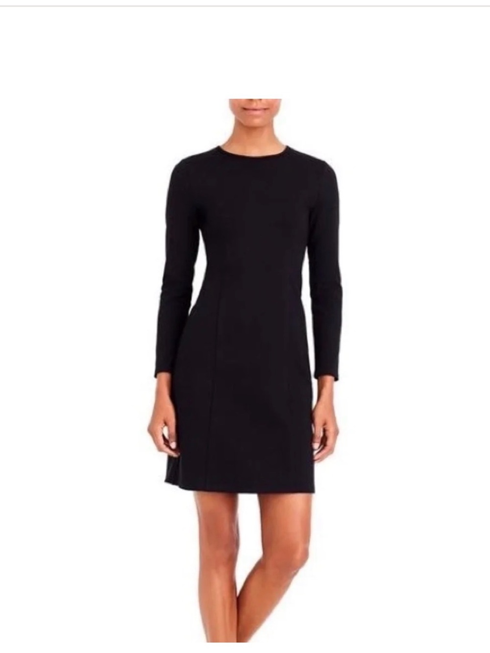 J. Crew Black Long Sleeve Sheath Dress